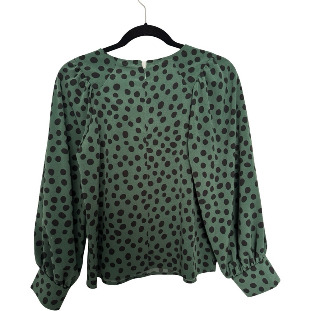 Who What Wear Green Polka Dot Blouse - Picture 5 of 5